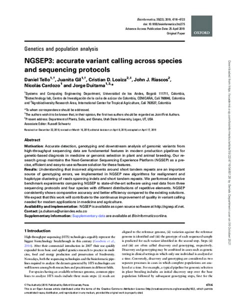 ngsep|NGSEP3: accurate variant calling across species and .